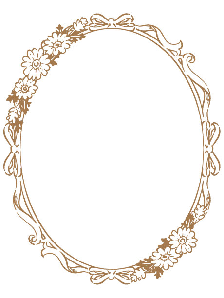 装饰复古框架与鲜花在古董风格。矢量插图。图片下载