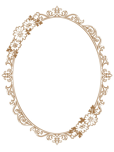 装饰复古框架与鲜花在古董风格。矢量插图。图片下载