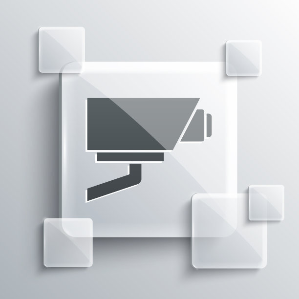 灰色安全摄像头图标孤立在灰色图片下载