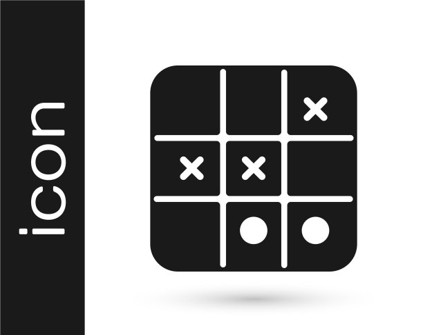 黑色tic tac - toe游戏图标孤立在白色图片下载