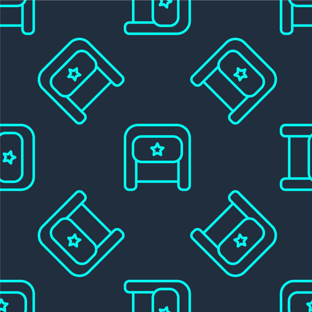 绿线ushanka图标隔离无缝图案图片下载