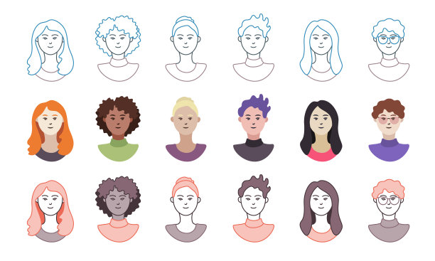 不同种族的女性角色图片下载