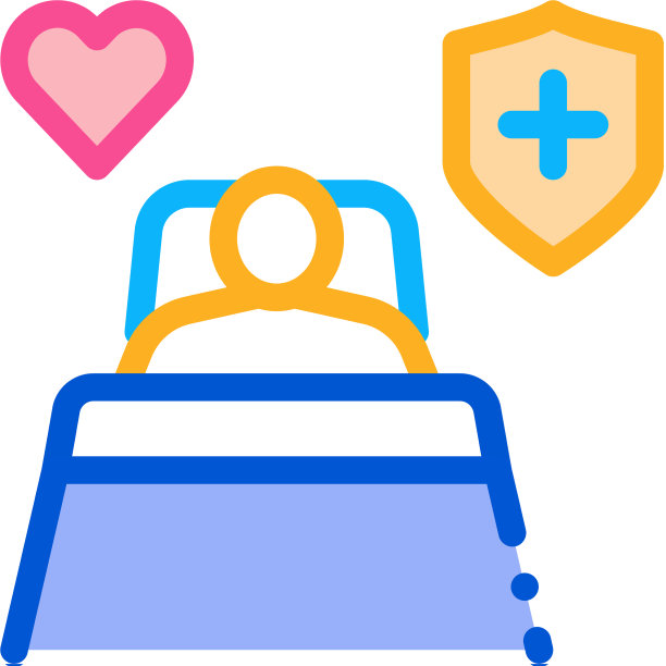 生病的人在医院病房的图标轮廓图片下载