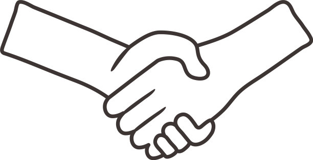 握手人类线条风格图标图片下载