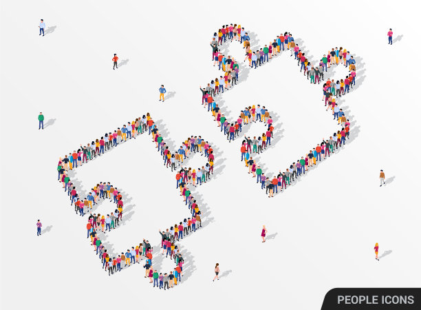 一大群人在拼拼图图片下载