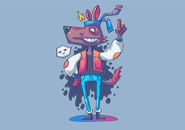 创意卡通搞笑的狼嬉皮士图片下载