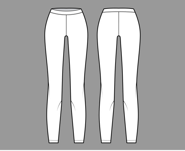 打底裤针织裤技术时尚插画低腰，上升，全长。平底运动训练，长裤图片下载