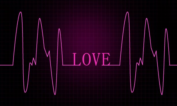 心跳监测器上的爱的短信图片下载