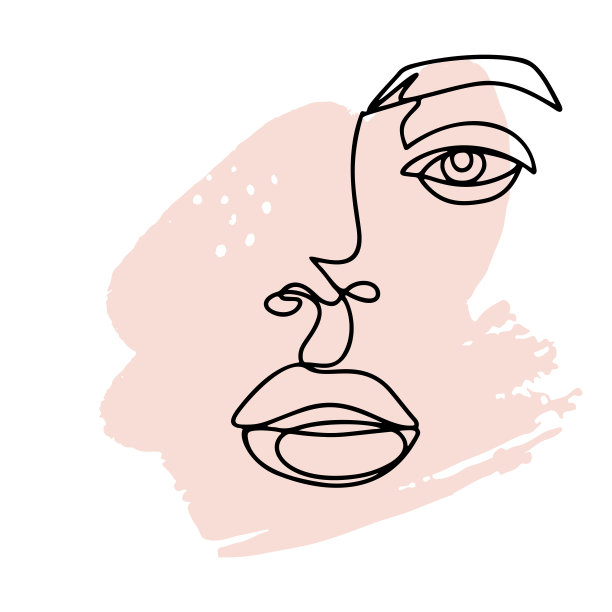 连续的线条画。抽象的女人肖像。一条线面对艺术矢量插图。女性线形轮廓孤立在白色上。图片下载