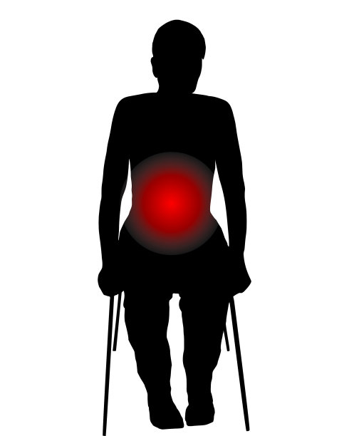 坐在椅子上的女人肚子疼图片下载