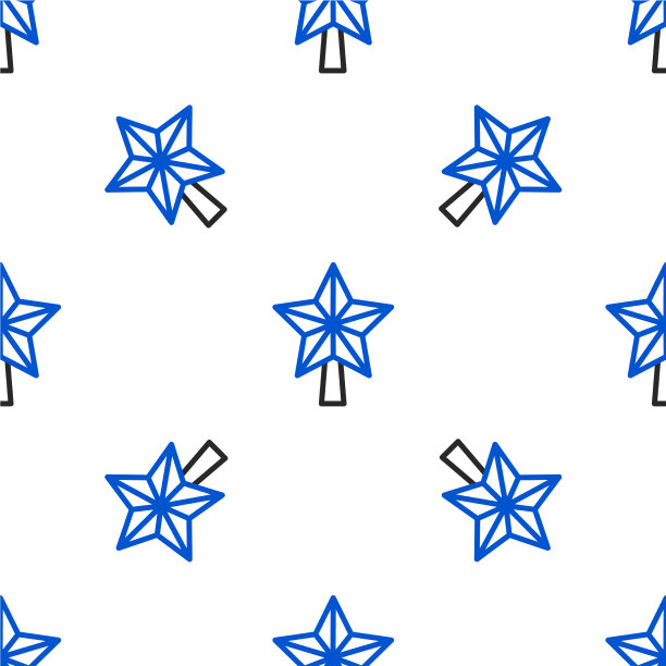 线圣诞明星图标孤立无缝模式图片下载