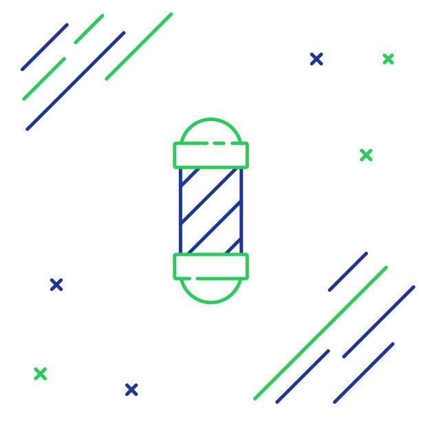 线经典理发店标杆图标孤立上图片下载