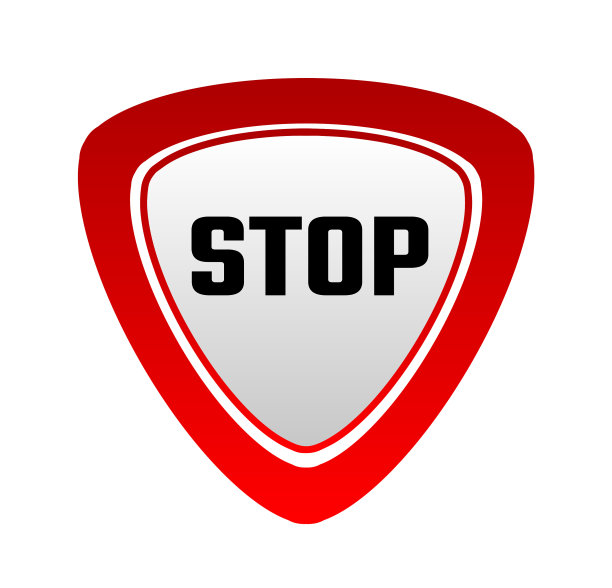 停止标志上的白色背景图标图片下载