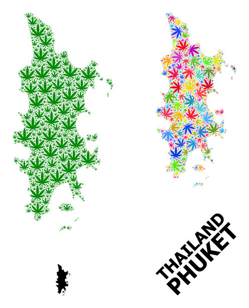 马赛克地图普吉岛颜色和绿色图片下载