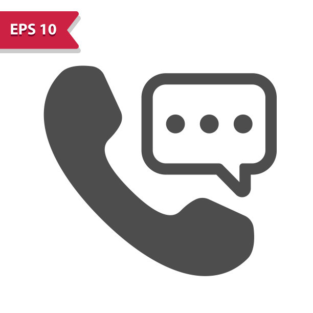 电话与聊天气泡-电话呼叫图标图片下载