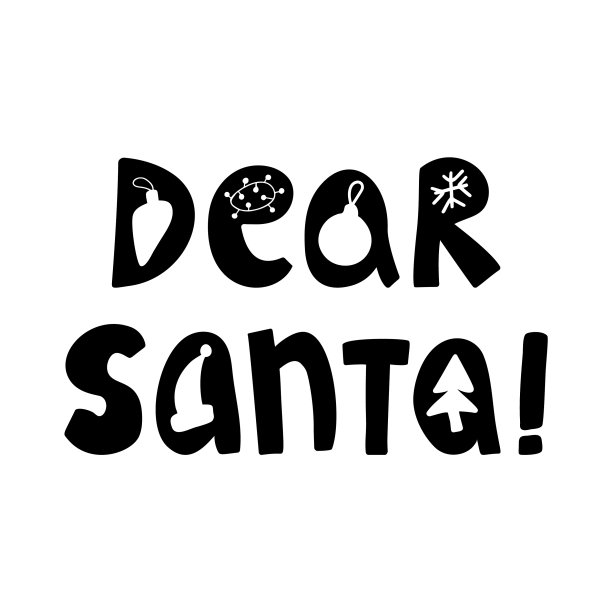 亲爱的圣诞老人可爱的手写字母在现代图片下载