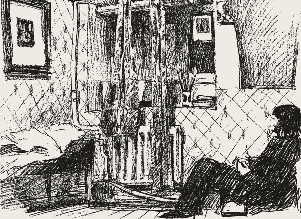 徒手画的女学生坐在她身上图片下载