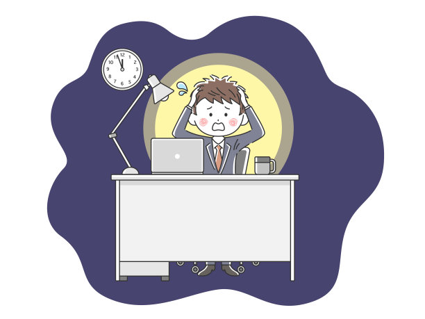 一个商人因为加班累了的例子。图片下载