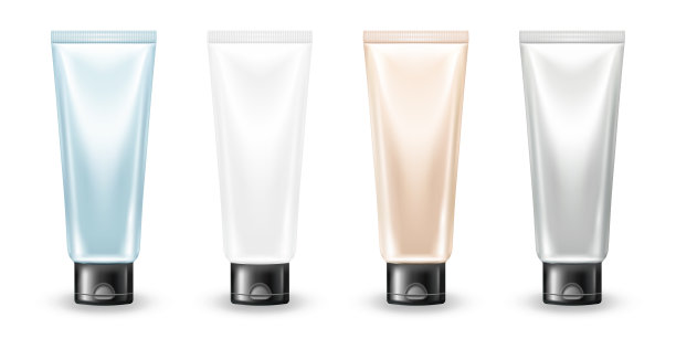 塑料粉彩奶油色管模型孤立在白色背景。化妆品产品包装模板。现实的皮肤护理或面部保湿瓶的品牌图片下载