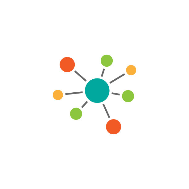 白色背景上的 Hub 网络连接图标。科技公司logo图片下载