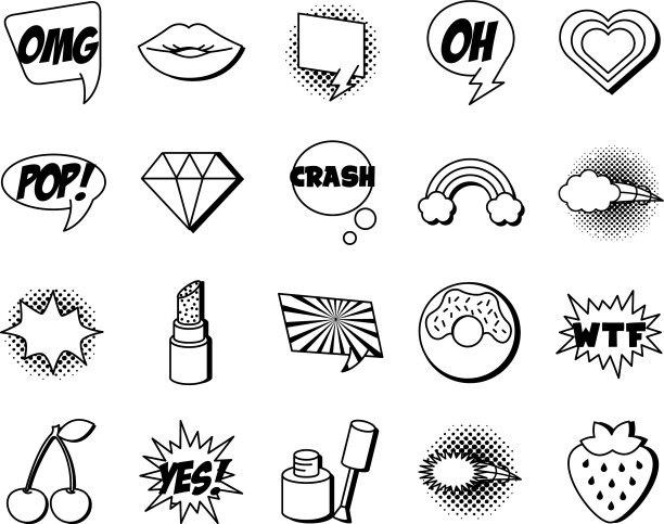 捆绑20个流行艺术图标图片下载