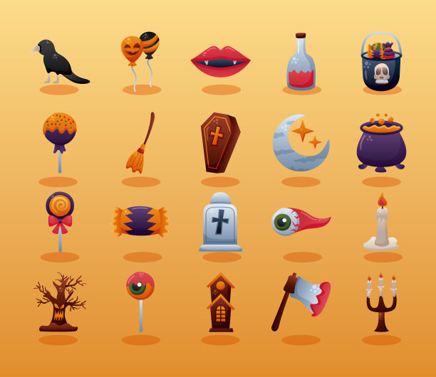 捆绑二十万圣节集合图标图片下载