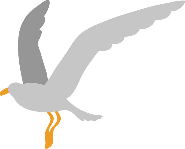 海鸥鸟平面风格图标图片下载