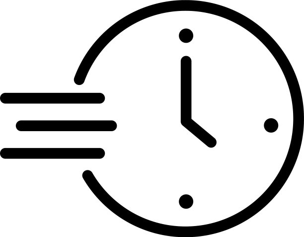 时间时钟与速度符号线样式图标图片下载