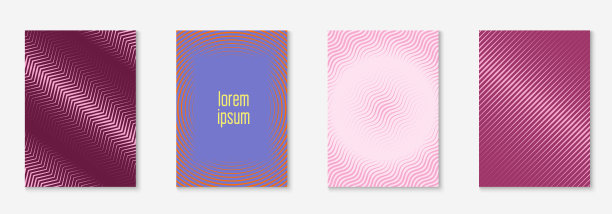 将宣传册设为极简时尚封面。线的几何元素。图片下载