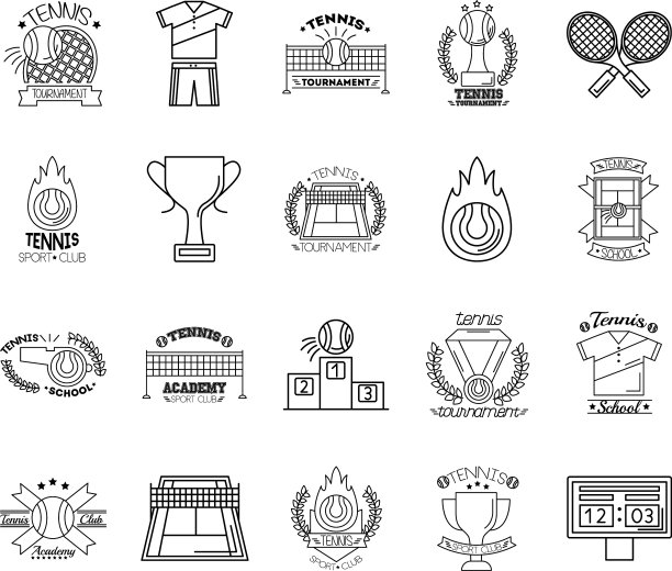 捆绑20项运动网球集合图标图片下载