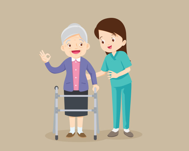 护理照顾老年妇女图片下载