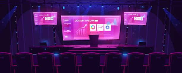 舞台与论坛，屏幕和座位图片下载