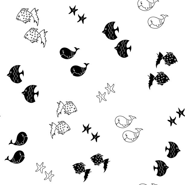 黑白水色无缝图案图片下载