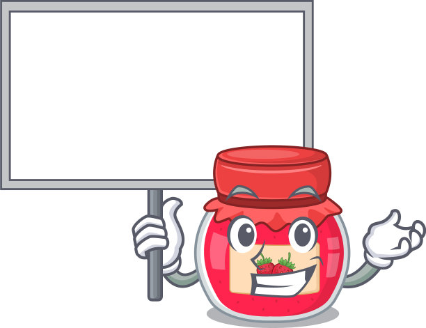 一个可爱的图案草莓酱吉祥物设计图片下载