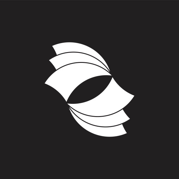 彩色纸漩涡几何标志图片下载