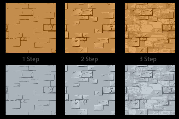 向量组纹理的石墙一步一步。图片下载