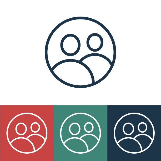 线性矢量图标与两个人图片下载