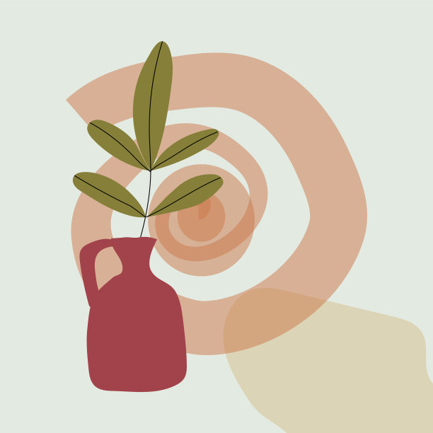 时尚卡片静物花瓶水果抽象图片下载