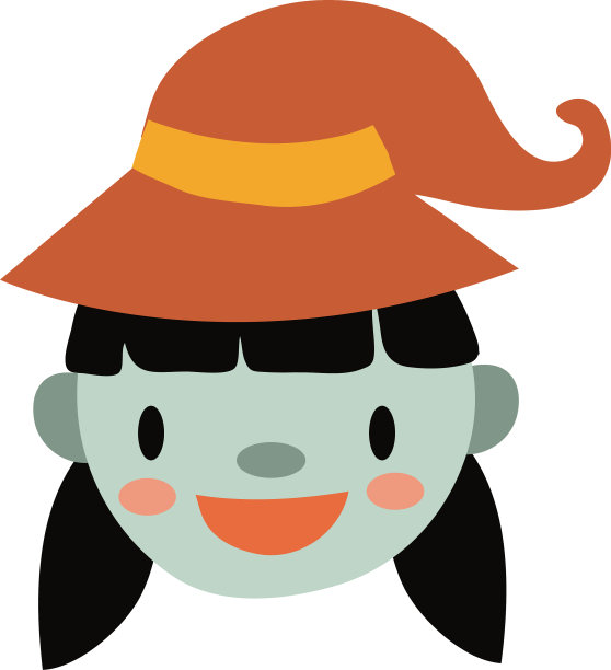 万圣节女巫与帽子平风格的图标图片下载