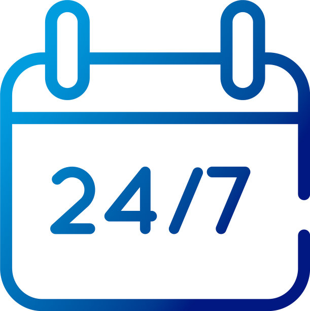 渐变风格24/7日历提醒图标图片下载