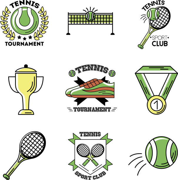 捆绑9项运动网球图标图片下载