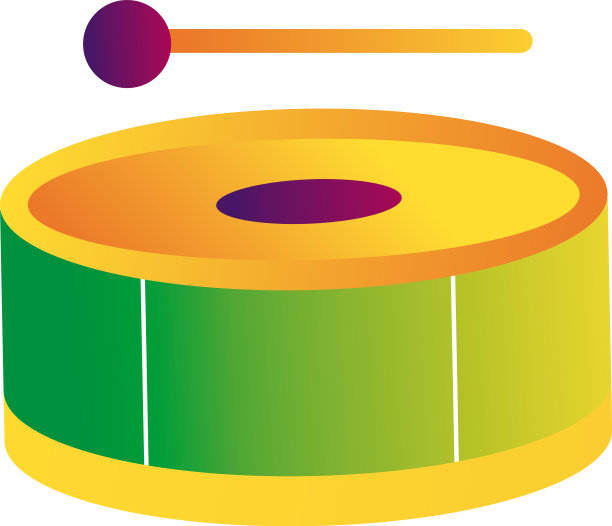 鼓乐器的线条和填充风格图标图片下载