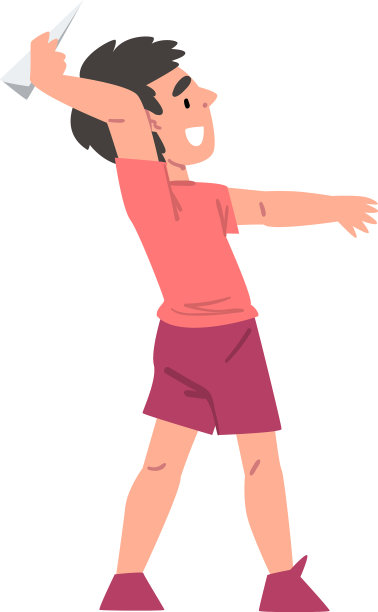 男孩玩纸玩具飞机卡通风格图片下载