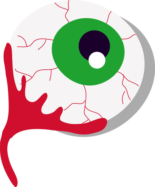 万圣节眼睛与血平风格的图标图片下载