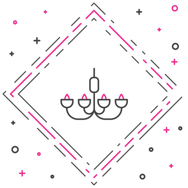 线吊灯图标孤立的白色背景图片下载