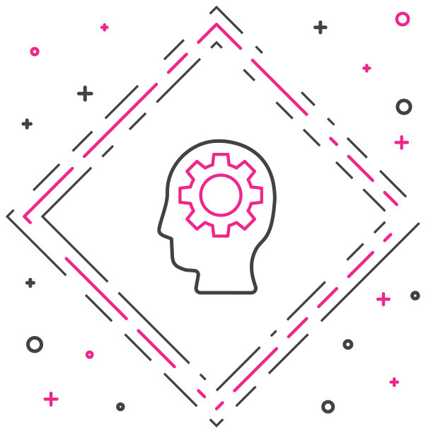 线人的头部与齿轮内的图标隔离图片下载