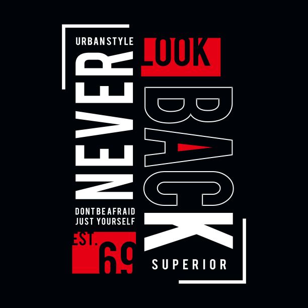 设计矢量排版永远不会回头为印刷t恤的男人图片下载