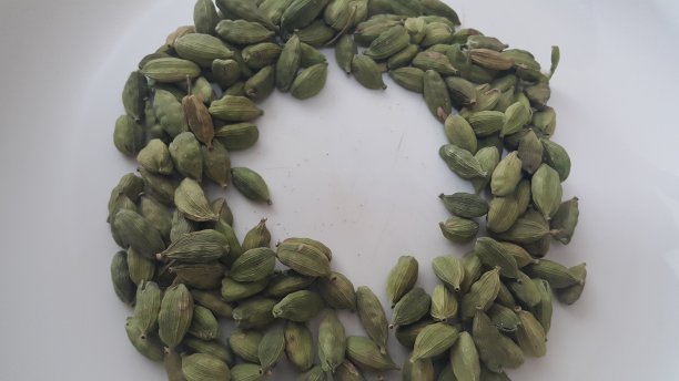 豆蔻果实带有豆蔻种子，豆蔻香料图片下载