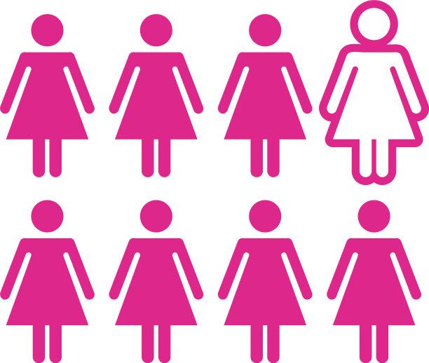 粉色女性人物剪影风格图标图片下载