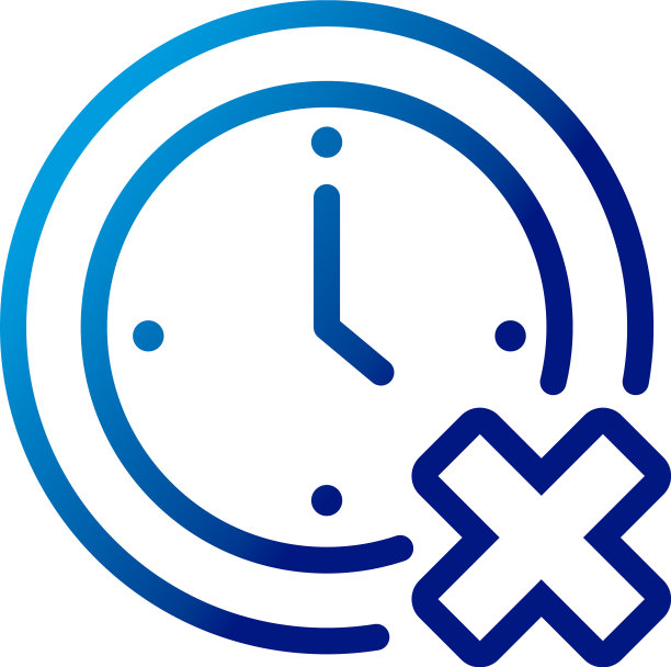 时间时钟与x渐变样式图标图片下载